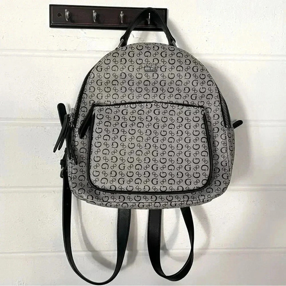 NWOT Guess Signature Logo Vegan Leather Mini Backpack - Picture 1 of 14
